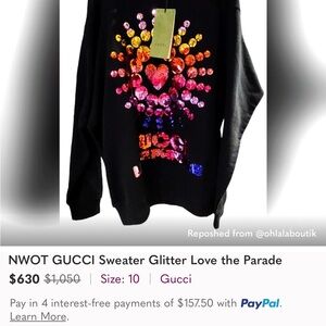 Gucci Black Sweater with Colorful Glitter Design